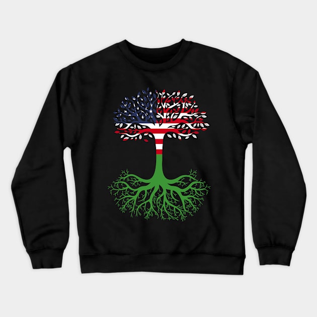American Grown Libya Roots Libya Flag Crewneck Sweatshirt by BramCrye